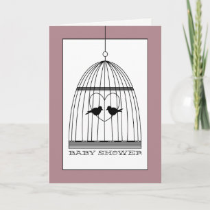 Vintage-Herz-Vogelkäfig-Baby-Shower-Einladung Einladung