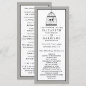 Vintage-Herz-Vogelkäfig-Hochzeitsprogramm Programm (Vorne/Hinten)