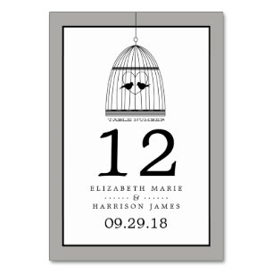 Vintage-Herz-Vogelkäfig-Hochzeitstisch Nr. Tischnummer