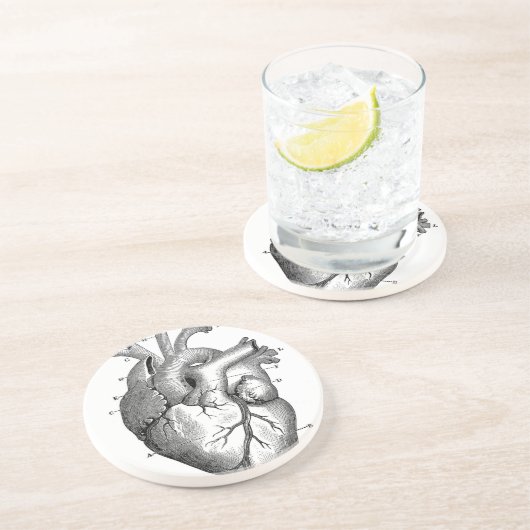 Vintage Herzanatomie | Anpassbar Untersetzer (Seite)