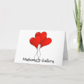 Vintage Herzballone - kundenspezifisch Karte (Rückseite)