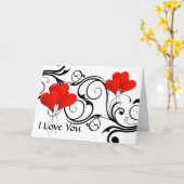 Vintage Herzballone - kundenspezifisch Karte (Gelbe Blume)