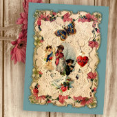 Vintage Herzen und Blume Valentine Postkarte