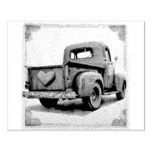 Vintage Herzen: Vintager Lieferwagen Valentinherze Gummistempel (Prägung)