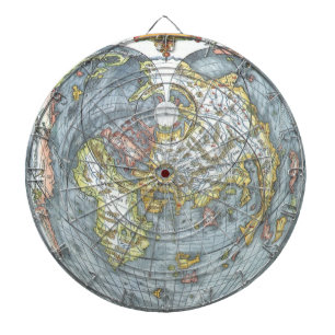 Vintage Herzförmige Antique Weltkarte Peter Apian Dartscheibe