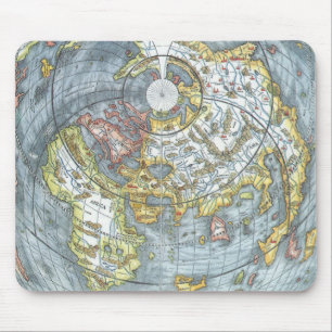 Vintage Herzförmige Antique Weltkarte Peter Apian Mousepad