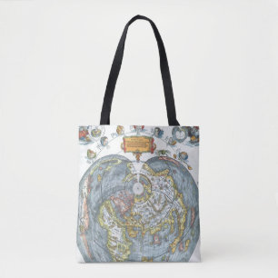 Vintage Herzförmige Antique Weltkarte Peter Apian Tasche