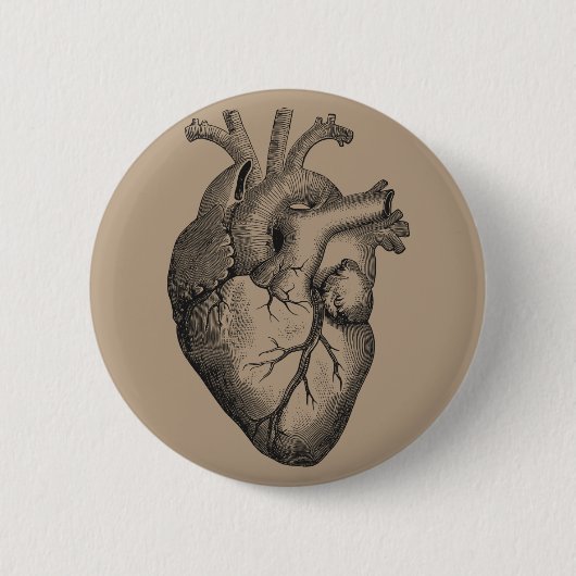 Vintage-Herzillustration Button (Vorderseite)