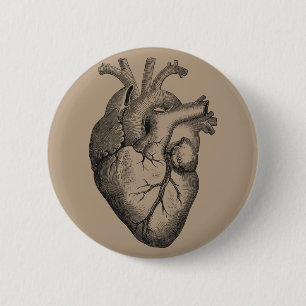 Vintage-Herzillustration Button