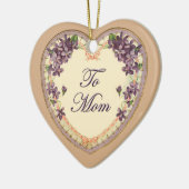 Vintage Herzklopfe und Blume Keramik Ornament (Links)