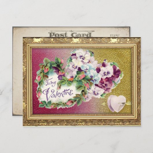 Vintage Herzklopfe Valentine Postkarte (Vorne/Hinten)