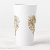 Vintage Herzmonogramm Gradient Tall Latte Tasse (Vorderseite)