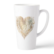 Vintage Herzmonogramm Gradient Tall Latte Tasse