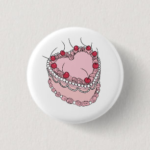Vintage-Herztorte Button