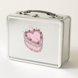 Vintage-Herztorte Metall Brotdose