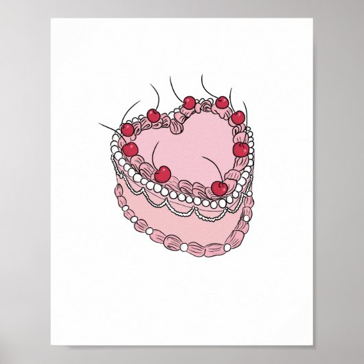 Vintage-Herztorte Poster (Vorne)