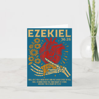 Vintage Hesekiel 36-26 Herz aus Fleisch Bibelvers  Karte