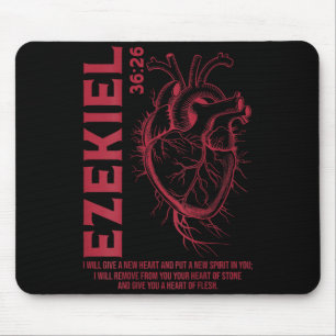 Vintage Hesekiel 36-26 Herz aus Fleisch Bibelvers  Mousepad