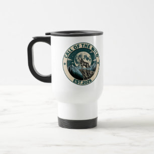 Vintage Heulender Wolf unter dem Vollmond in der W Reisebecher