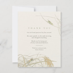 Vintage-Heuschrecke-Baby-Shower · Danke-Karte Dankeskarte