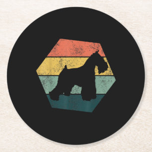 Vintage-Hexagon-Geschenke für Miniature-Schnauzer- Runder Pappuntersetzer