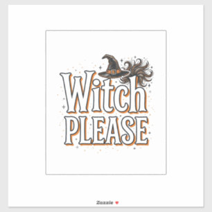 Vintage Hexe Bitte Halloween Vektor Design_1 Aufkleber