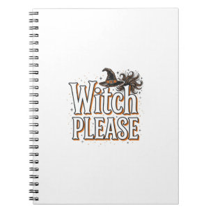 Vintage Hexe Bitte Halloween Vektor Design_1 Notizblock