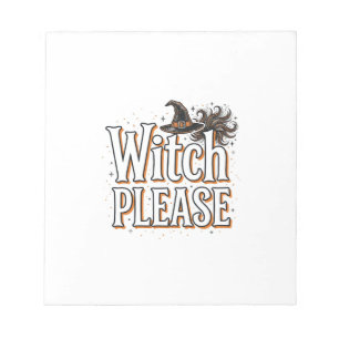 Vintage Hexe Bitte Halloween Vektor Design_1 Notizblock