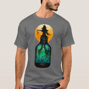 Vintage Hexe, die den Mond char T-Shirt