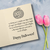 Vintage Hexe-Flying Pumpkin-Fallschirm Halloween Feiertagskarte