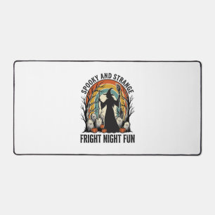 Vintage-Hexe-Halloween-Friedhof-Silhouette-Kunst_1 Schreibtischunterlage