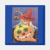 Vintage Hexe Halloween Magnet (Vorne)