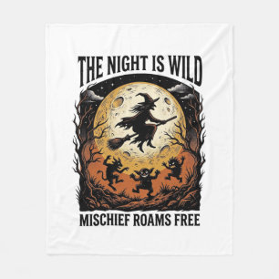 Vintage Hexe Halloween Mondscheingeheimnis Grafik_ Fleecedecke