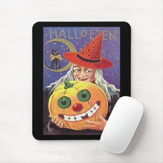 Vintage Hexe Halloween Mousepad (Mit Mouse)