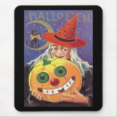 Vintage Hexe Halloween Mousepad (Vorne)