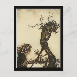 Vintage Hexe Halloweens Arthur Rackham Postkarte
