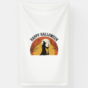 Vintage Hexe Happy Halloween T-Shirt Design_1 Banner