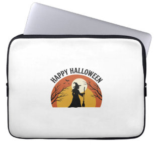 Vintage Hexe Happy Halloween T-Shirt Design_1 Laptopschutzhülle