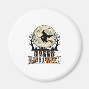 Vintage Hexe Happy Halloween Vektordesign_1 Magnet