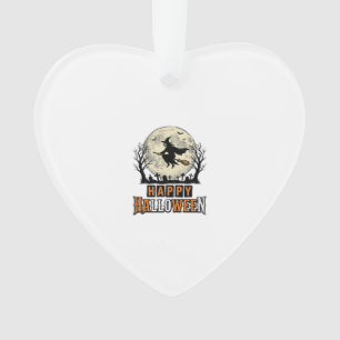 Vintage-Hexe Happy Halloween Vektordesign_1 Ornament