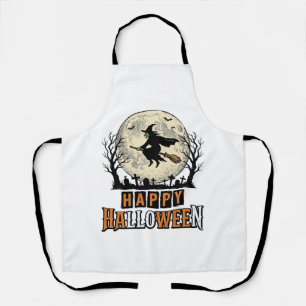 Vintage-Hexe Happy Halloween Vektordesign_1 Schürze