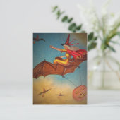 Vintage Hexe Postkarte (Stehend Vorderseite)