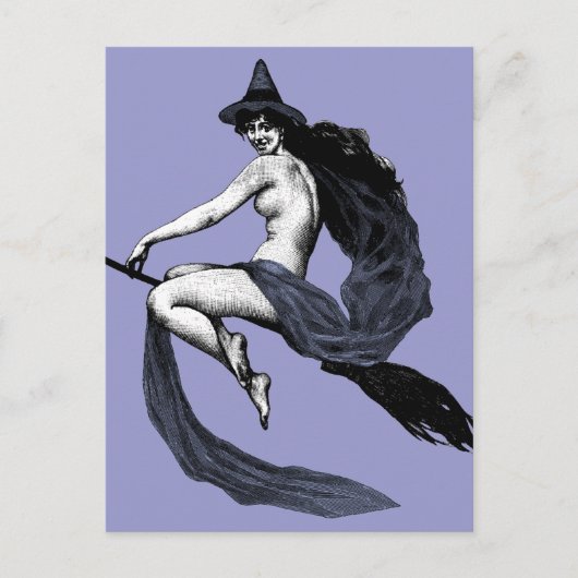 Vintage Hexe Postkarte (Vorderseite)