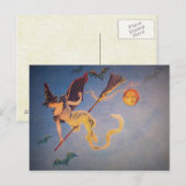 Vintage Hexe Postkarte (Vorne/Hinten)