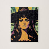 Vintage Hexe Puzzle (Vertikal)
