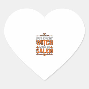 Vintage Hexe Salem Halloween-Schriftdesign_1 Herz-Aufkleber