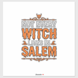 Vintage Hexe Salem Halloween-Schriftzug Design_1 Aufkleber