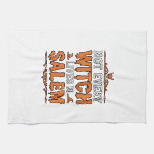 Vintage Hexe Salem Halloween-Schriftzug Design_1 Geschirrtuch