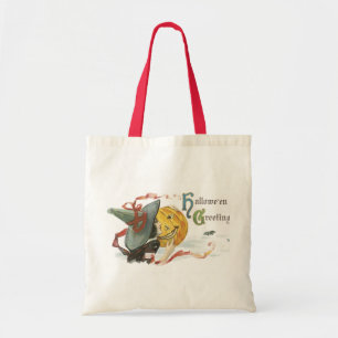 Vintage Hexe-Tasche - Vintages Halloween Tragetasche