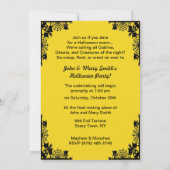 Vintage Hexe und Schwarze Katze Halloween Einladung (Rückseite)